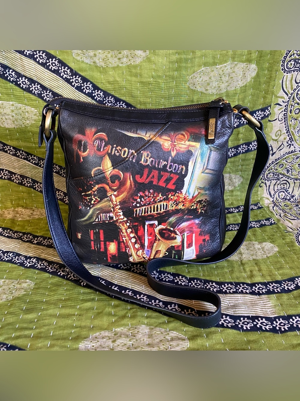 Rare Icon Los Angeles Bourbon Street Jazz Leather Crossbody Purse